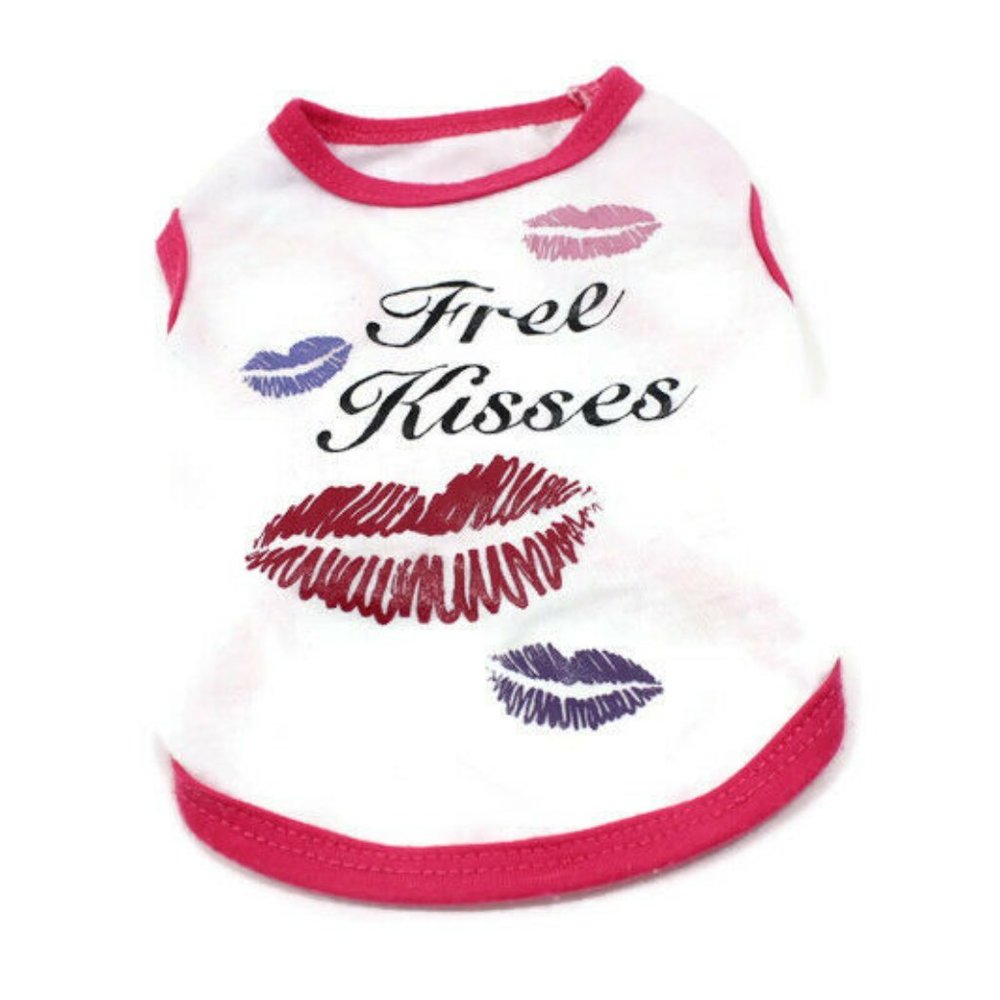 Free Kisses Size XS Pet Sleeveless Tee